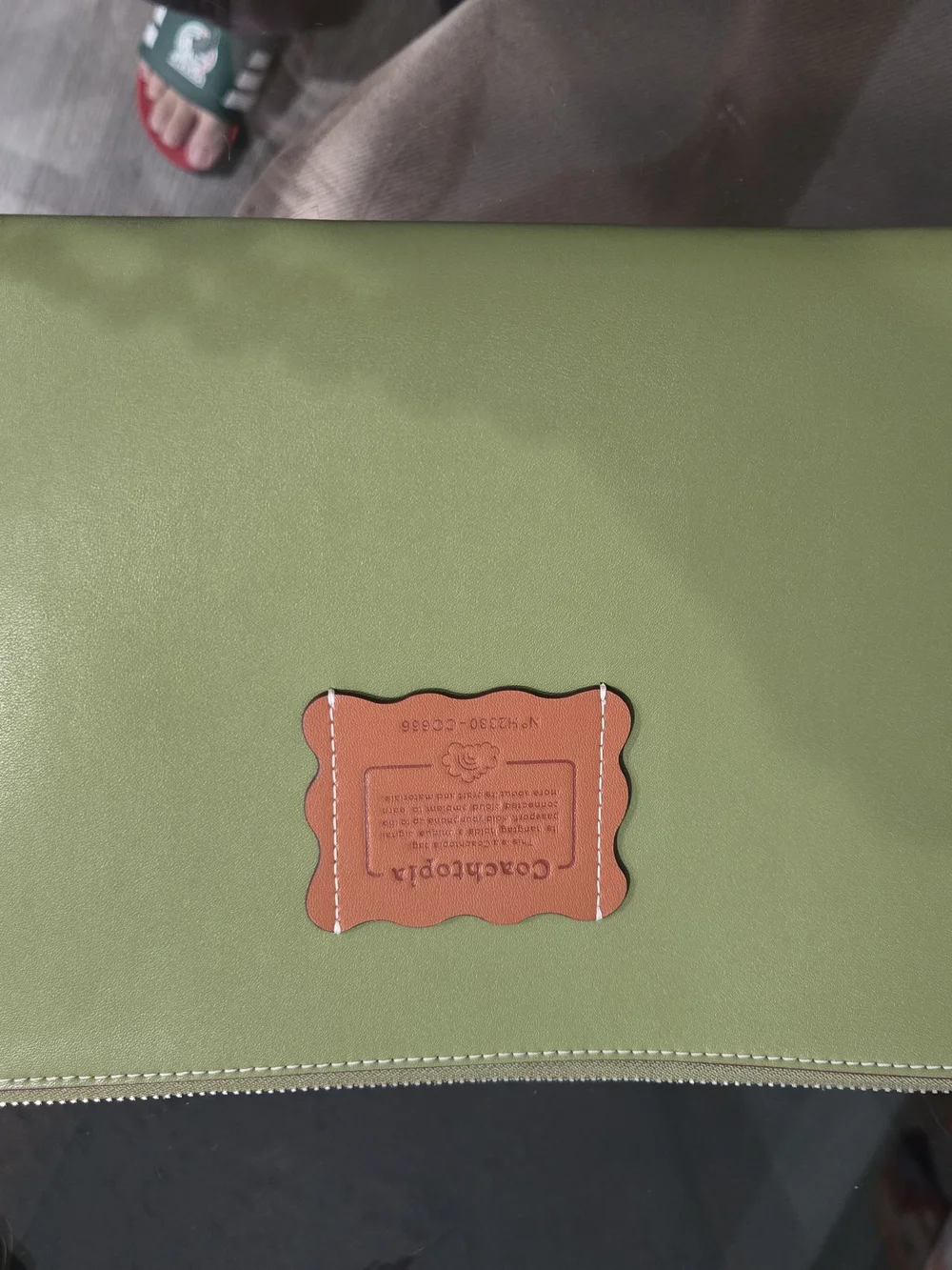 Coachtopia Zippered Portfolio Clutch Olive Green